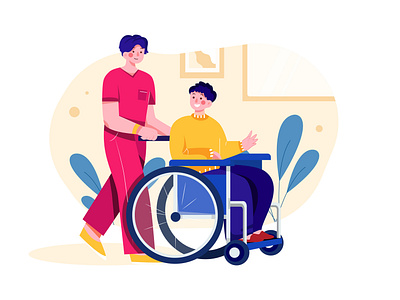 Man in wheelchair illustration concept