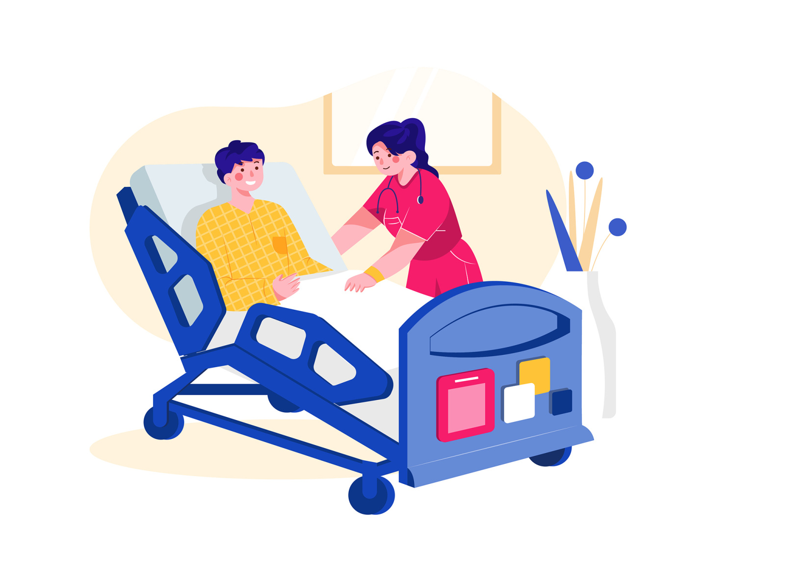 man-is-hospitalized-illustration-concept-by-hoangpts-on-dribbble