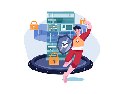 Secure data server Illustration concept