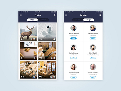 Social UI for Hexagon mobile UI Kit element hexagon ios 9 material ui ui kit uxui