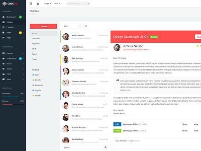 CodeBox – Admin Dashboard UI - MailBox