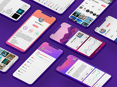 Profile UI Concept for IphoneX app app ui bootstrap bundle flat gui infographics interface ios material template ui kit
