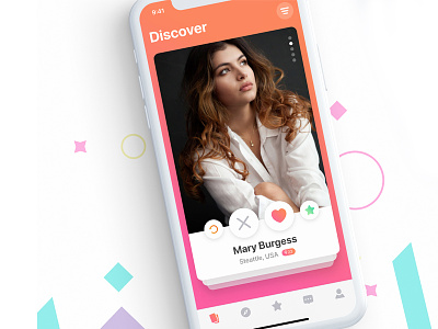Swipe Card UI mobile for Dating App dating iphone x social swipe card ui uikit ux