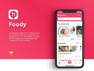 Foody - Food Ordering & Delivery App UI Kit