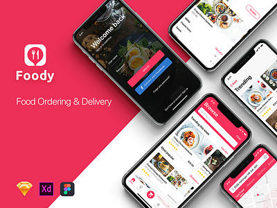 Foody Mobile UI Kit concept delivery food freeui grabfood material mobile ui uber ui ui app ui kit uikit uxui