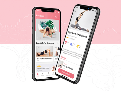 Yoga Fitness App Concept app beauty fitness gym heathy kit material mobile sport ui uxui yoga