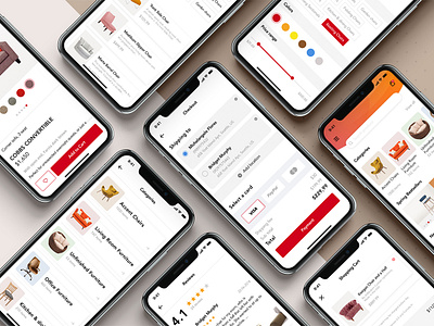 Modern Furniture App UI Kit android app concept e shop ecommerce furniture ios app material shop shopping ui ui kit