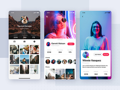 Profile UI Template mobile app