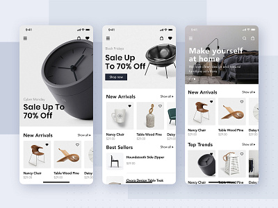 Loza - Furniture Shop App UI Kit chat concept ecommerce feed form furniture material message mobile ui profile shop sign sign in signup social ui ui kit