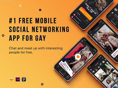 Manhunt - Best Dating app for Gay app ui chat chat ui dating flat gay interface meet social swipe ui ui kit