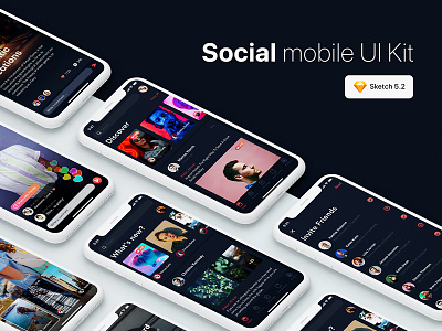 Social Mobile UI Kit app feed kit live mobile news social stream streaming ui uikit video