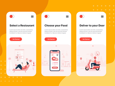 On boarding concept for Food Delivery service