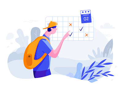 Plan a Trip - Illustration concept for Travel App