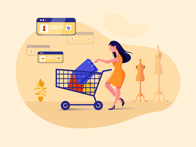 Add to your cart - Online shop Illustration concept app bag banner business buy card cart online order pay payment phone product purchase