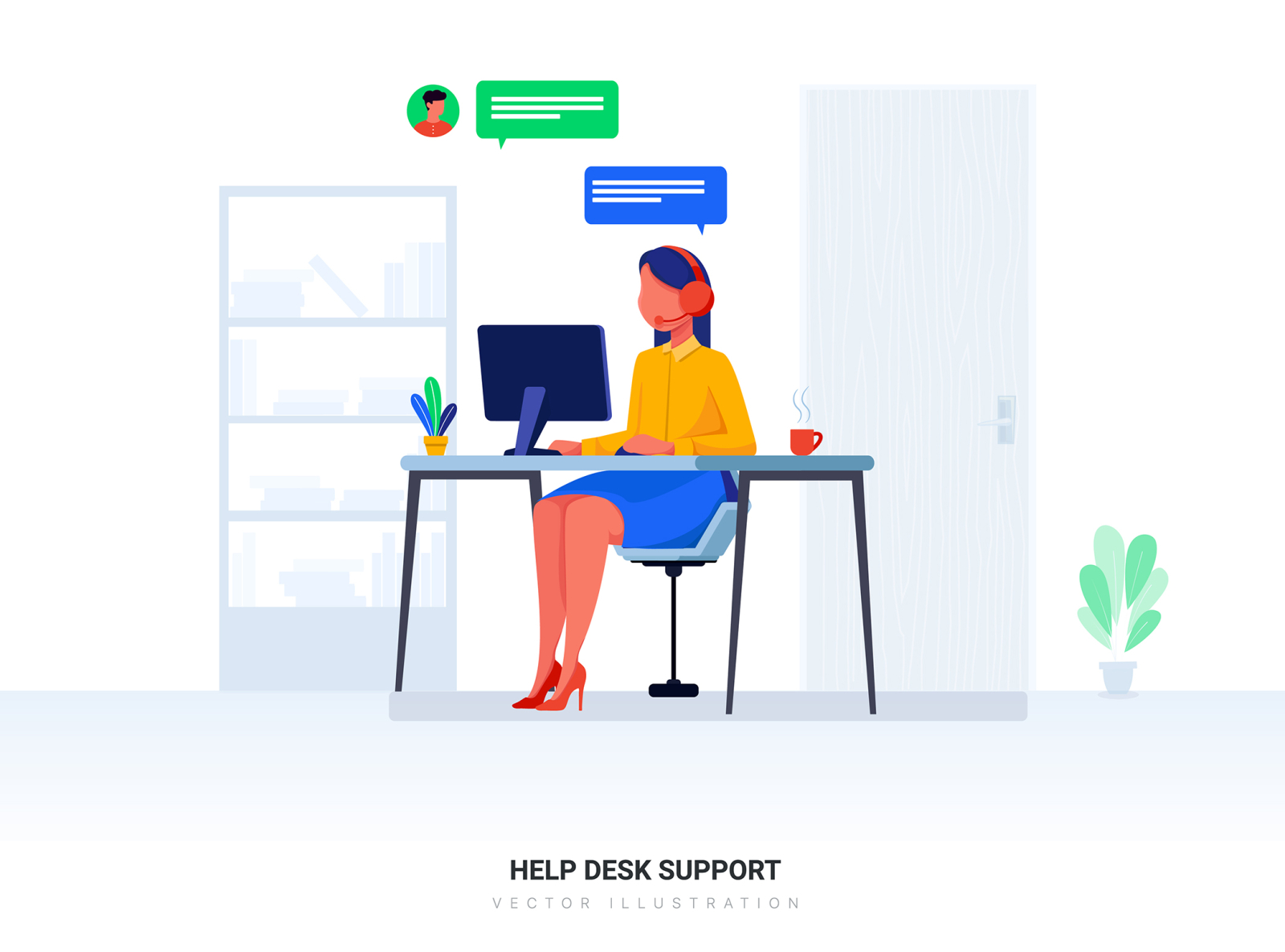 Help Desk Support Vector Illustration By Hoangpts On Dribbble