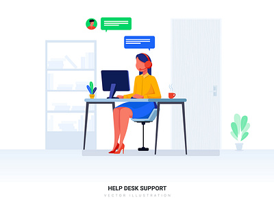 Help Desk Support Vector Illustration