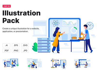 Piston - Illustration Pack abstract app banner character empty flat header illustration infographic isometric landing mobile modern on boarding onboarding page states ui web