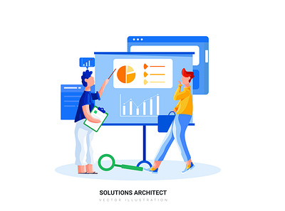 Solutions Architect Illustration abstract app banner character empty flat header illustration infographic isometric landing mobile modern on boarding onboarding page states taurus ui web