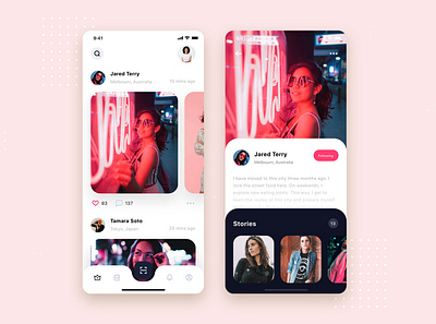 Social Mobile App UI Kit Template android app kit mobile post sketch template theme trend ui
