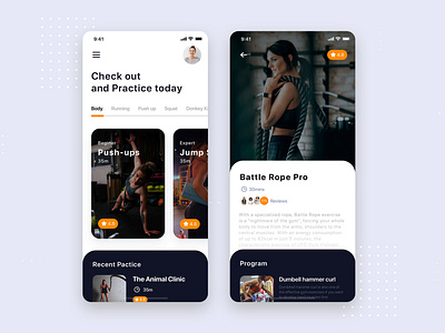 Fitness Training Mobile App UI Kit Template