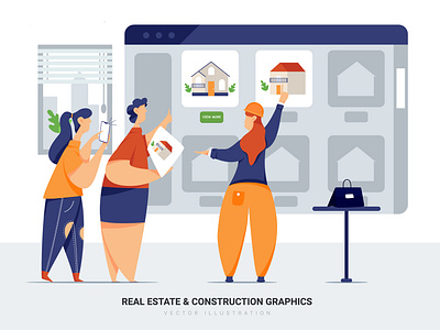 Real Estate & Construction Vector Scenes