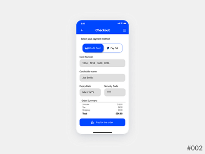 Daily UI #002 - Cred Card Checkout 002 app application credit card checkout dailyui dailyui002 design ui ux uxui web design