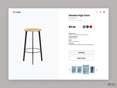 Daily UI #012 of 100 - E-Commerce Shop (Single Item)