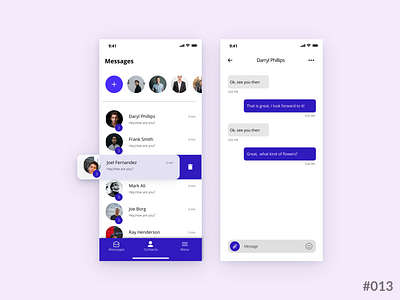 Daily UI #013 of 100 - Chat Messaging by Nick V M on Dribbble