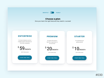 Daily UI #030 of 100 - Pricing