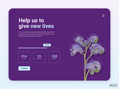 Daily UI #032 of 100 - Crowdfunding app application branding crowdfunding dailyui dailyui032 design illustration logo ui ux uxui web design