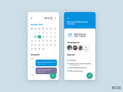 Daily UI #038 of 100 - Calendar app application branding dailyui dailyui038 design illustration learn logo rebound ui ux uxui web design