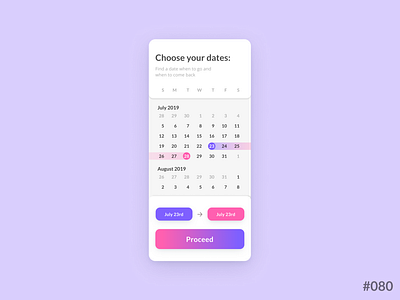 Daily UI #080 of 100 - Date Picker