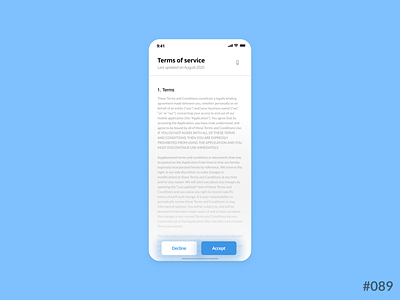 Daily UI #089 of 100 - Terms of Service