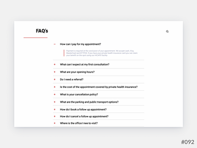 Daily UI #092 of 100 - F.A.Q.