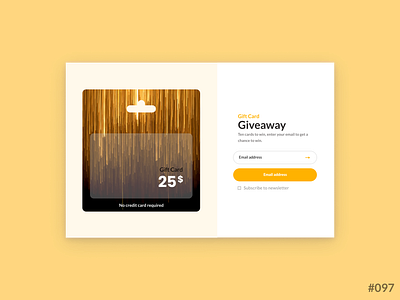 Daily UI #097 of 100 - Giveaway