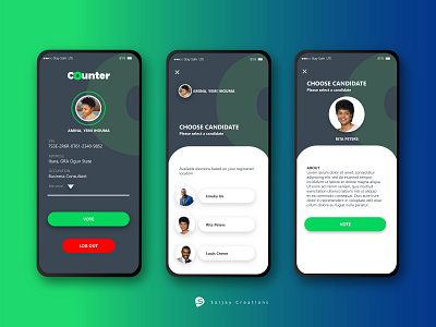 Counter- A Secured Voting App app illustration typography uidesign ux voting web