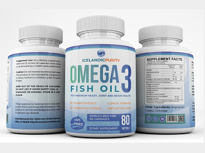 OMEGA-3(FISH OIL) cbd oil design illustration label design labeldesign minimalist packaging design premium premium design supplement