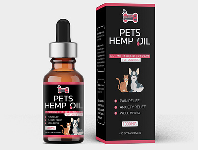 PETS HEMP OIL cbd oil design illustration label design labeldesign minimalist packaging design premium premium design supplement