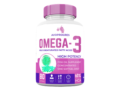 Omega supplement label design
