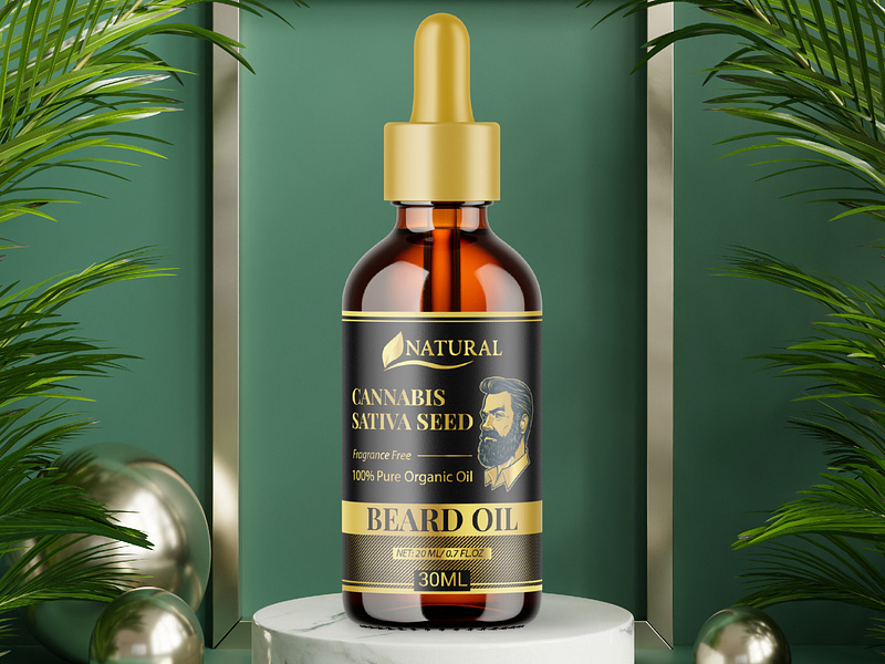 Beard Oil Label designs, themes, templates and downloadable graphic