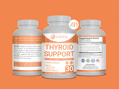 THYROID SUPPORT LABEL DESIGN bottle label cbd label cbd oil graphic design label design labeldesign packaging design premium design premium label product label supplement supplement label thyroid supplement