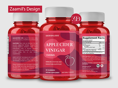 Apple Cider Vinegar apple cider bottle label branding cbd oil design graphic design illustration label design labeldesign logo motion graphics packaging design packaging label premium design product label supplement supplement label