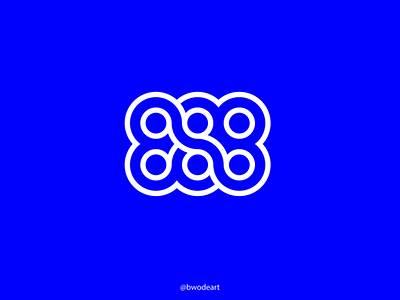 888 blue colors design eight icon logo logos monogram