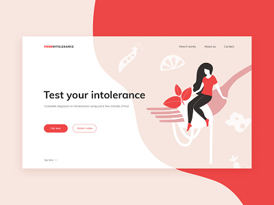 Food intolerance testing landing page food health illustration intolerance landing medicine one page test trendy design wooman