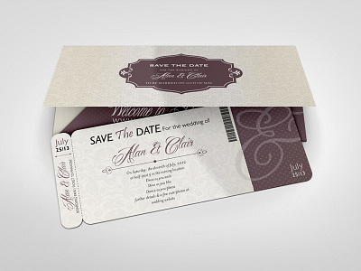 Boarding Pass Invitations Mock-up