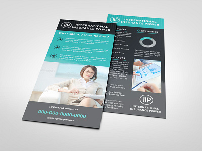 Business Rack Card Template 4x9 brochure business card corporate indesign layered modern print rack template