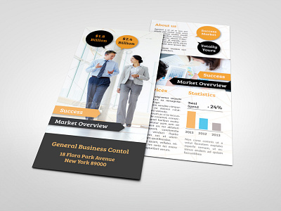 Corporate Rack Card Template 4x9 brochure business card corporate indesign layered modern print rack template