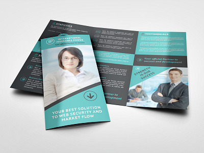 Trifold Brochure Mock-Up 8.5x11 a4 brochure mock up mockup perspective professional smart object template tri fold trifold