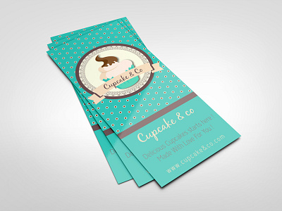 Sweet & Cupcake Rack Card V2 bakery cake chocolate cupcake flyer modern print template professional rack card simple special stylish
