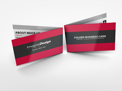 Folded Business Card Mockup V1 bi fold business card crease easy fold folded mockup mockups professional stationery visiting card